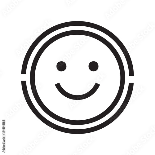 Simple line drawing of a smiling face for positive emotions