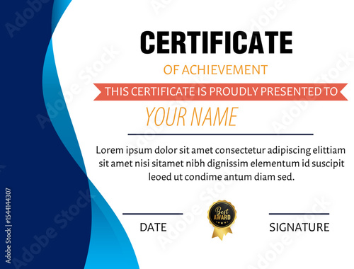 Modern Certificate of Achievement Certificate Design