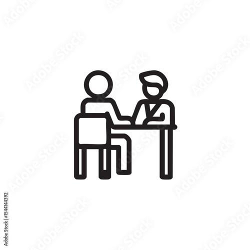 Consultation between two people at a table for advice