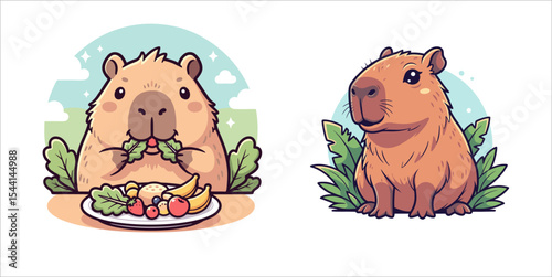 Cute capybara vector graphic