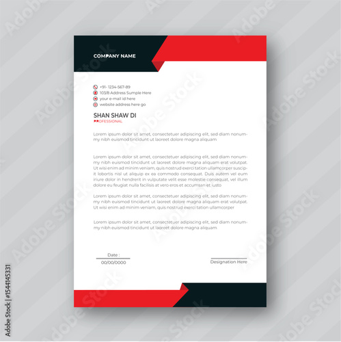 Modern corporate letterhead template design of print