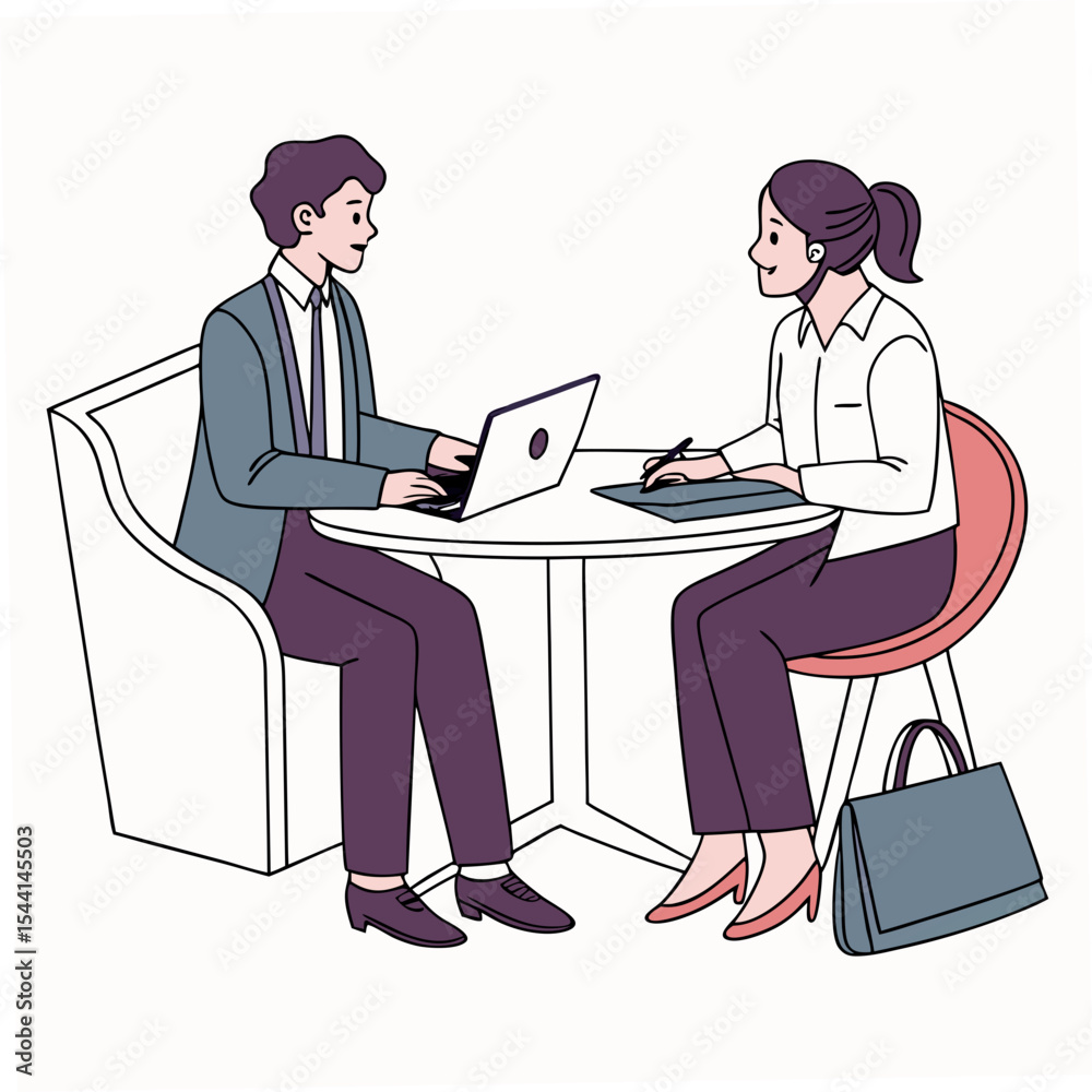 Professional business people meeting laptop discussion Professional business people meeting laptop discussion