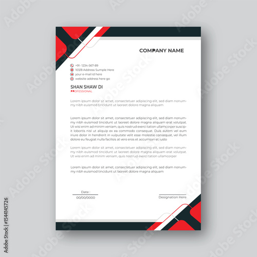 Modern corporate letterhead template design of print