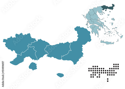 Set maps of Eastern Macedonia and Thrace region