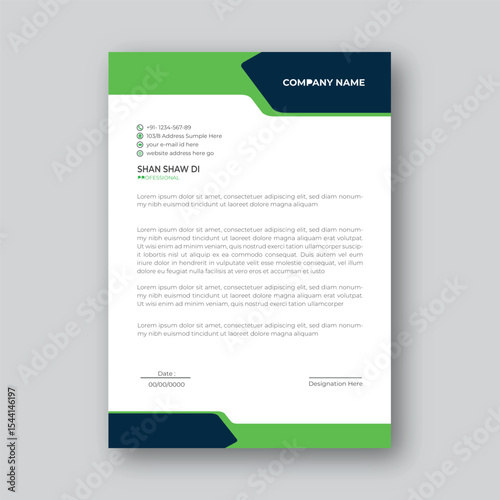 Modern corporate letterhead template design of print