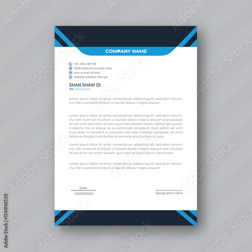 Modern corporate letterhead template design of print