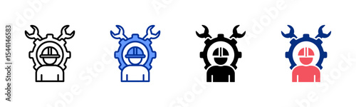 Labor icon sheet multiple style collection	