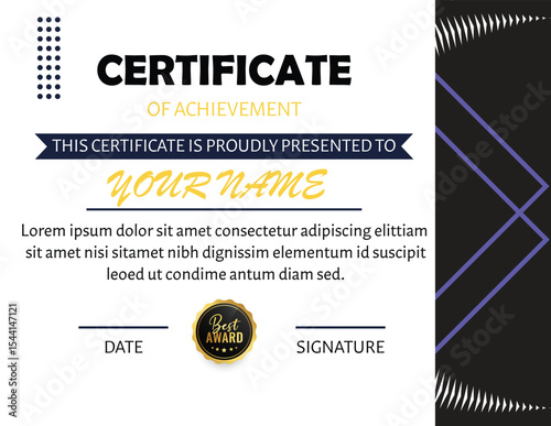 Modern Certificate of Achievement Certificate Design