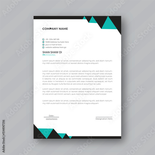 Modern corporate letterhead template design of print