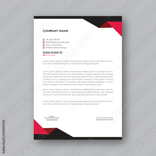Modern corporate letterhead template design of print