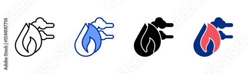 Gas icon sheet multiple style collection