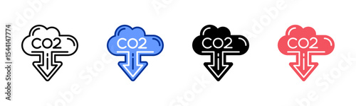 Decarbonization icon sheet multiple style collection