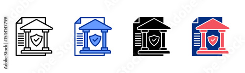 Policy icon sheet multiple style collection