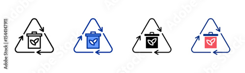 Recycling icon sheet multiple style collection
