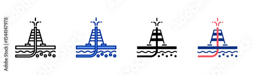 Fracking icon sheet multiple style collection