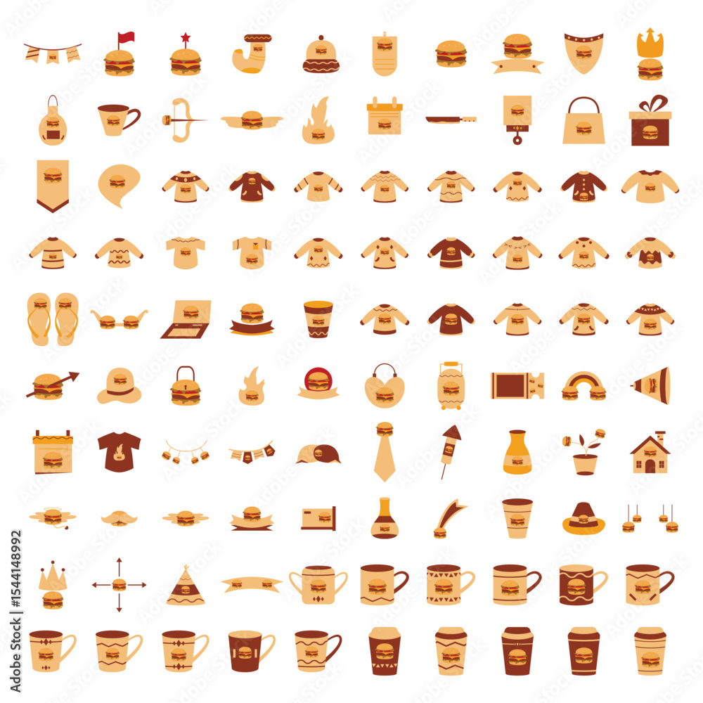 National Hamburger Day Flat Icons. Easy To Edit. EPS 10 National Hamburger Day Flat Icons. Easy To Edit. EPS 10