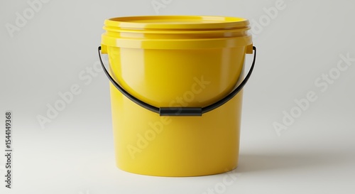 Bright yellow plastic bucket
