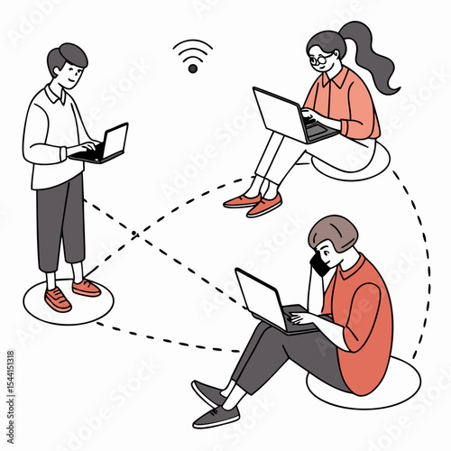 Remote team collaboration wireless network connection