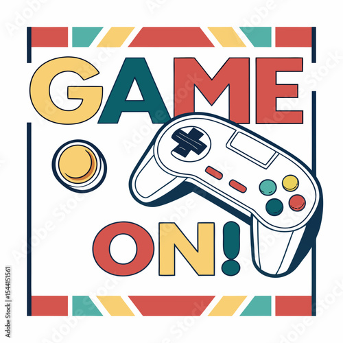 Retro game controller design game on illustration