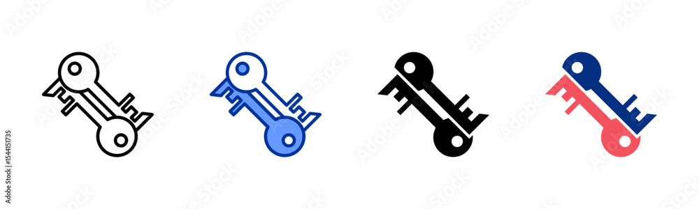 Fotografi Key icon sheet multiple style collection