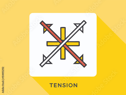 Vibrant Tension Warning Icons Vector Set with Cables for Safety Notices and Industrial Design Projects