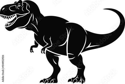 T-Rex Silhouette Vector – Dinosaur Clipart for Prehistoric and Kids Designs