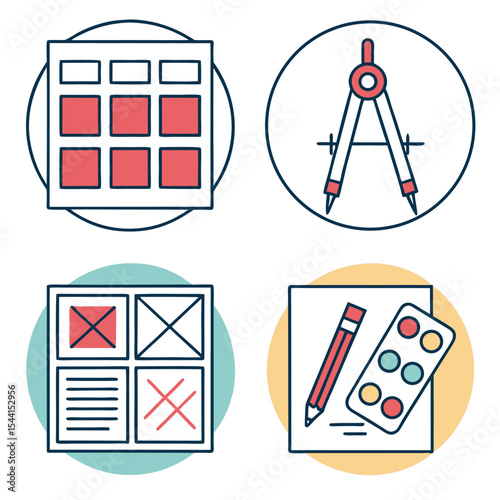 Grid and Layout Design Icons