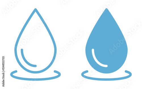 Water drop icon  or rain drop icon for apps and websites.