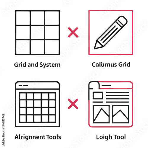 Grid and Layout Design Icons