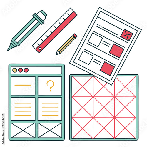 Grid and Layout Design Icons