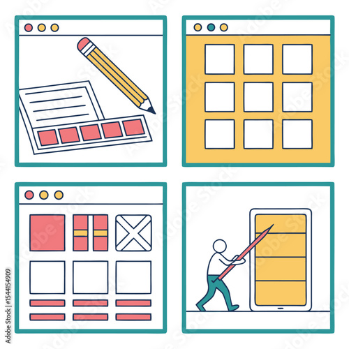 Grid and Layout Design Icons