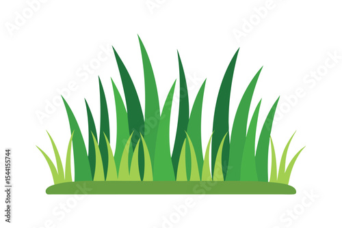 Vibrant Green Grass Illustration Lush Meadow, Nature's Beauty