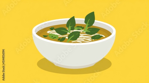 Bowl of Soup with Greens