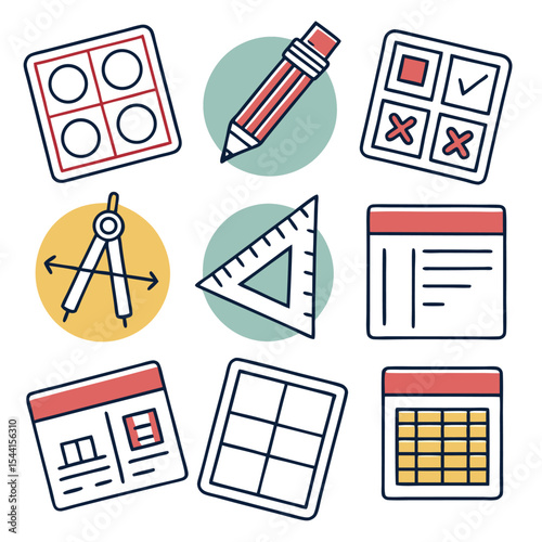 Grid and Layout Design Icons