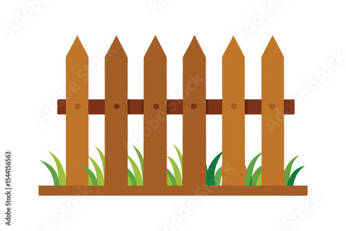Charming Wooden Picket Fence with Lush Green Grass A Perfect Garden Border