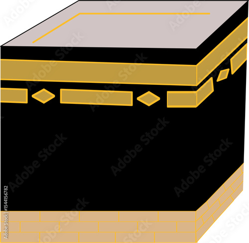 Isometric Illustration of the Kaaba in Mecca