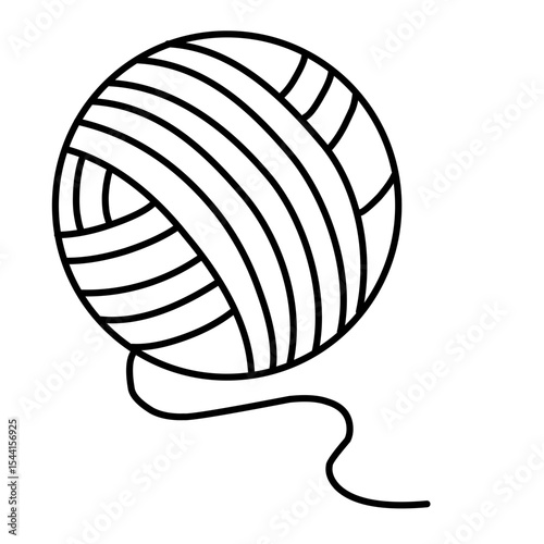 Knitting ball line vector
