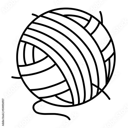 Knitting ball line vector