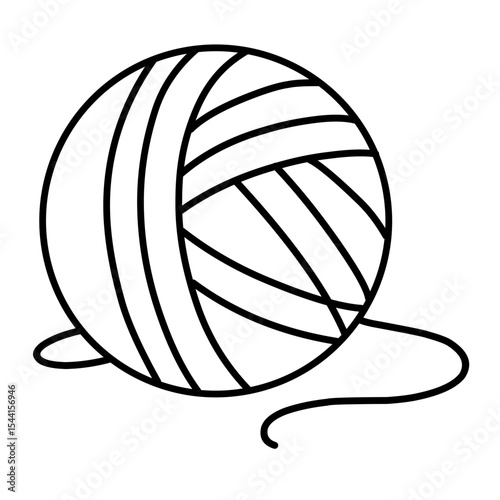 Knitting ball line vector