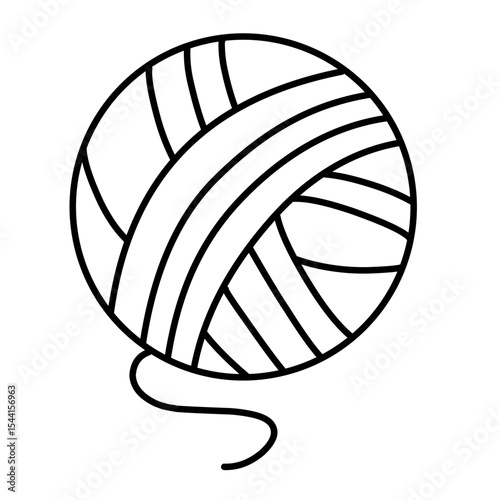 Knitting ball line vector