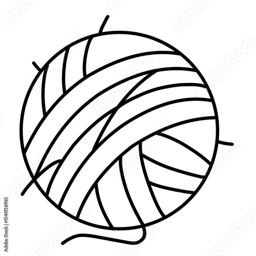 Knitting ball line vector