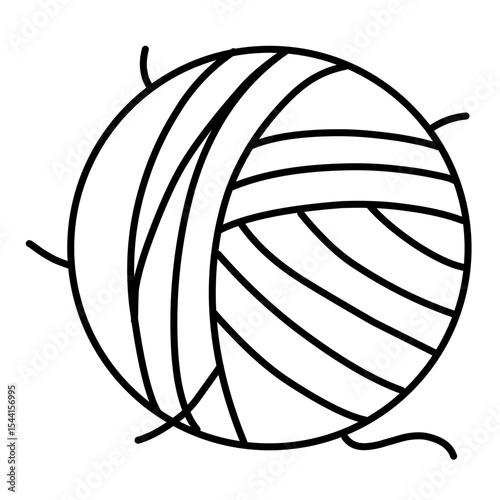 Knitting ball line vector