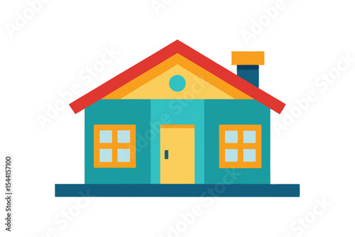Colorful House Illustration Home Sweet Home Design Concept