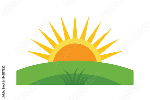 Sunrise over the Horizon: An evocative illustration captures the sun cresting the horizon over a gentle, rolling green hill. The scene radiates hope, warmth, and the promise of a fresh beginning.