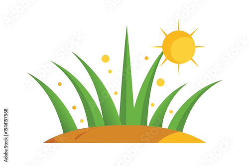 Sunny Grass Patch: Vibrant green blades of grass bask in the sunlight, creating a cheerful and idyllic scene.