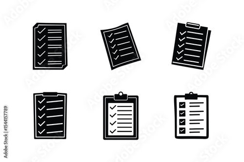 checklist silhouette vector illustration