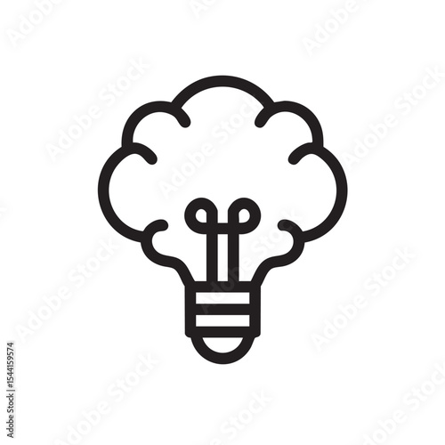 Light bulb and cloud combined for brainstorming ideas