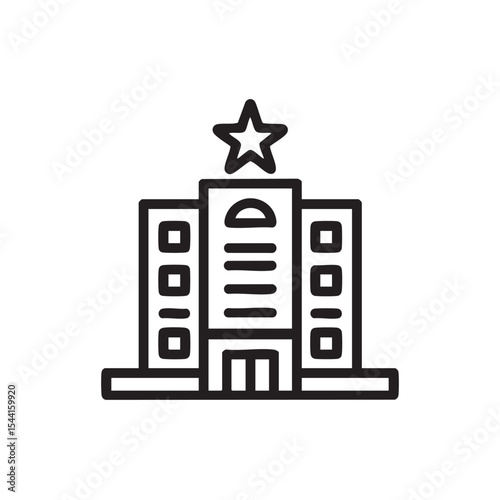 Building exterior with a star emblem in a contemporary style