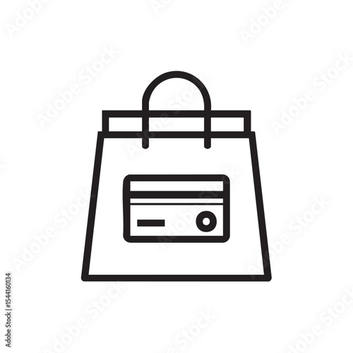 Shopping bag with credit card concept for online retail purposes