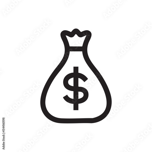 Money bag symbol representing wealth and financial prosperity